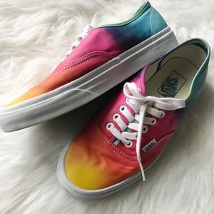 Tie dyed colorful Vans sneakers